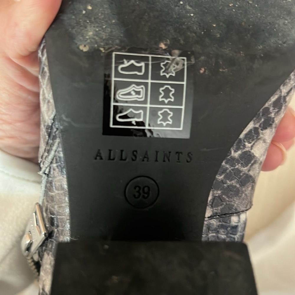 All saints snake embossed boots 8.5 M black/white - Picture 6 of 6